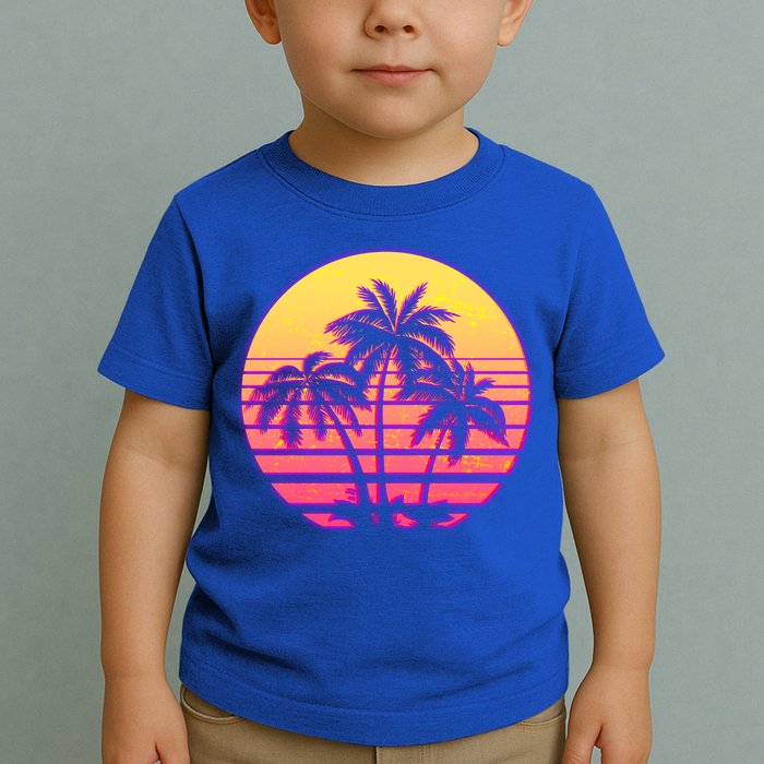 Retro 80's Sunset Palms Toddler T-Shirt