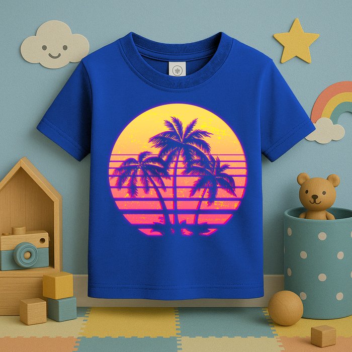 Retro 80's Sunset Palms Toddler T-Shirt