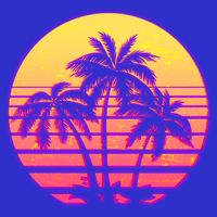 Retro 80's Sunset Palms Toddler T-Shirt