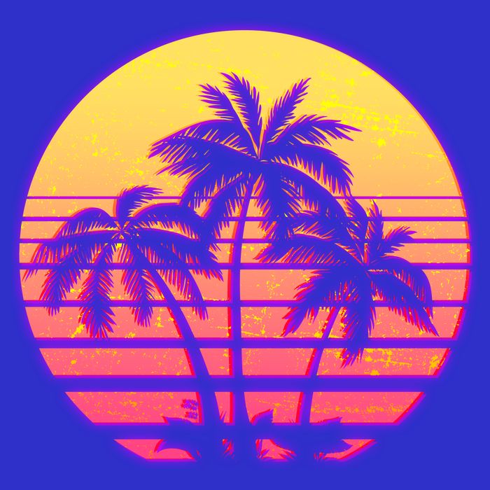 Retro 80's Sunset Palms Toddler T-Shirt