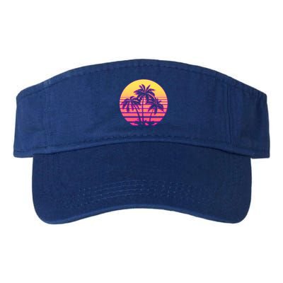 Retro 80's Sunset Palms Valucap Bio-Washed Visor