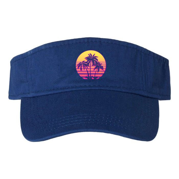 Retro 80's Sunset Palms Valucap Bio-Washed Visor