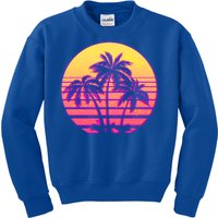 Retro 80's Sunset Palms Kids Sweatshirt