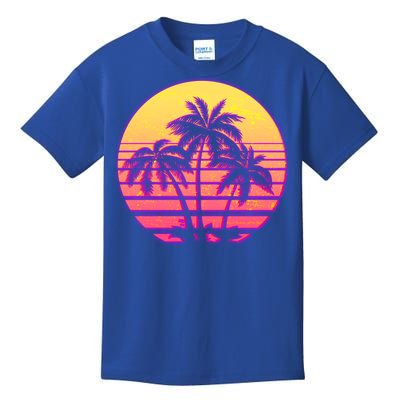 Retro 80's Sunset Palms Kids T-Shirt