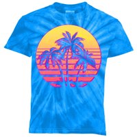 Retro 80's Sunset Palms Kids Tie-Dye T-Shirt