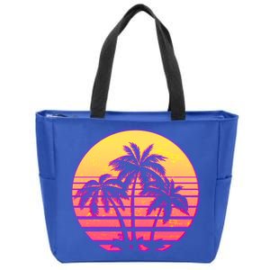 Retro 80's Sunset Palms Zip Tote Bag