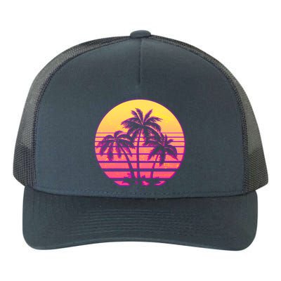 Retro 80's Sunset Palms Yupoong Adult 5-Panel Trucker Hat