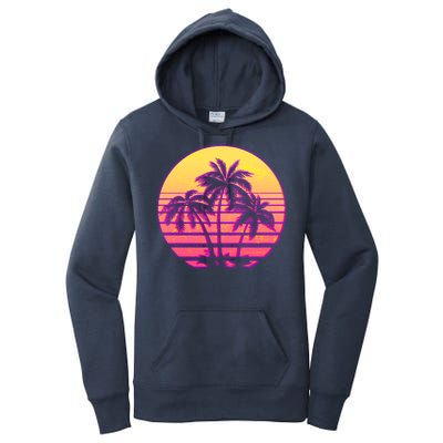 Retro 80's Sunset Palms Women's Pullover Hoodie