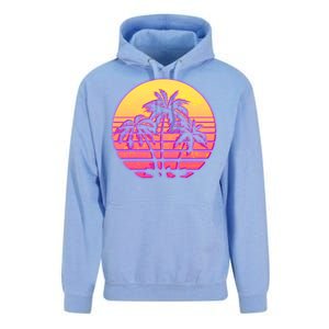 Retro 80's Sunset Palms Unisex Surf Hoodie