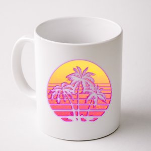 Retro 80's Sunset Palms Coffee Mug