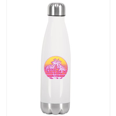 Retro 80's Sunset Palms Stainless Steel Insulated Water Bottle