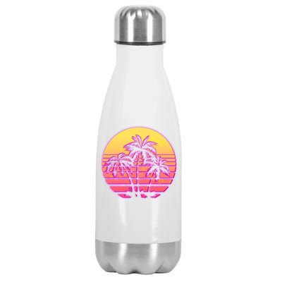 Retro 80's Sunset Palms Stainless Steel Insulated Water Bottle