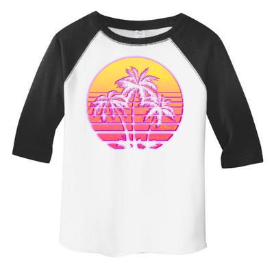 Retro 80's Sunset Palms Toddler Fine Jersey T-Shirt