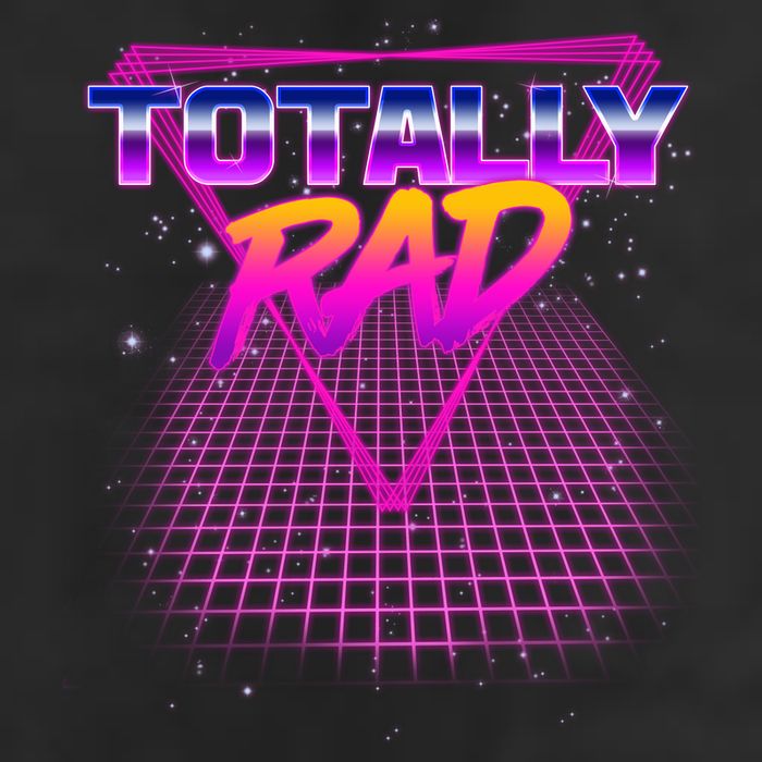 Retro 80's Totally Rad Garment-Dyed Fleece Hoodie
