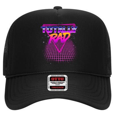 Retro 80's Totally Rad High Crown Mesh Back Trucker Hat