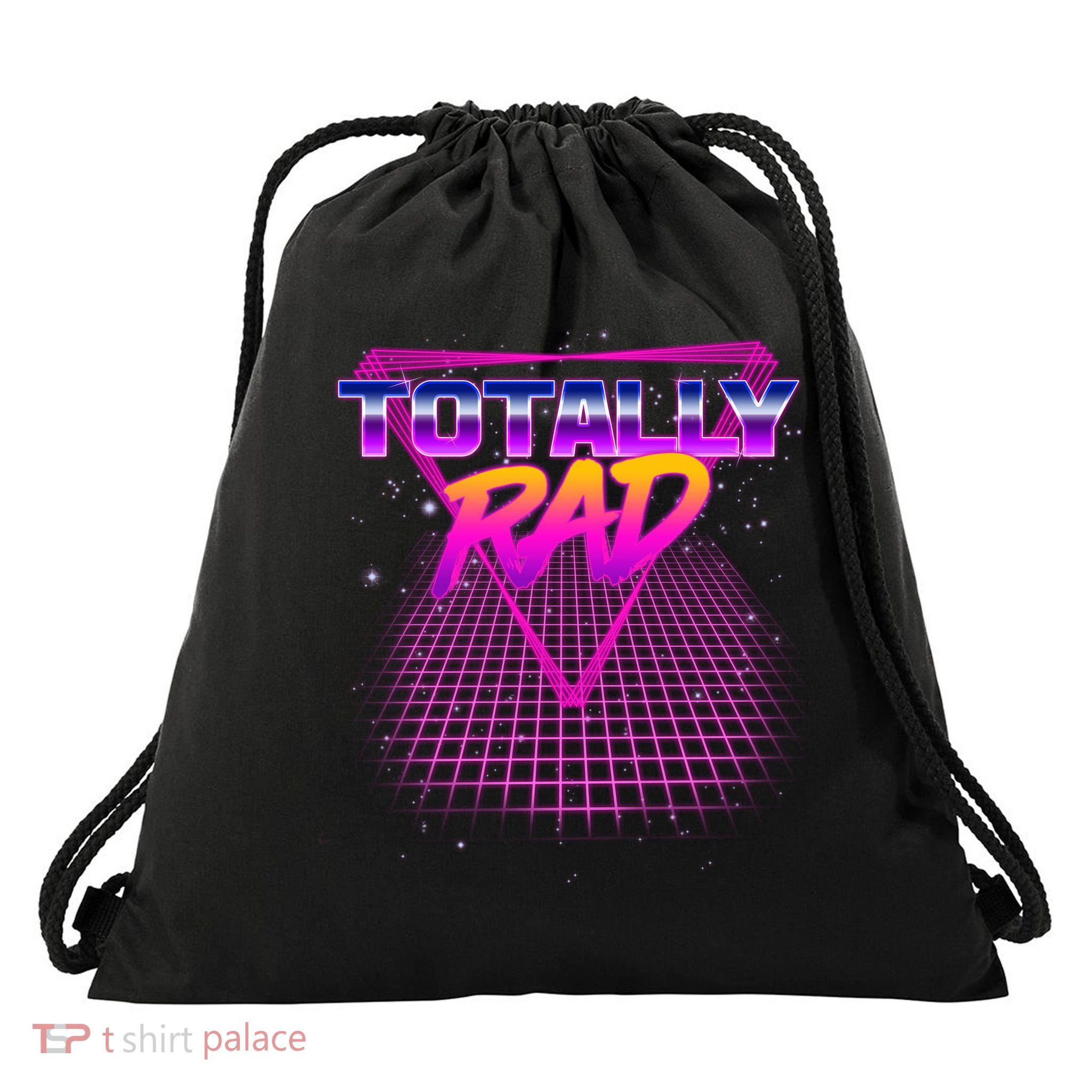 Retro 80's Totally Rad Drawstring Bag