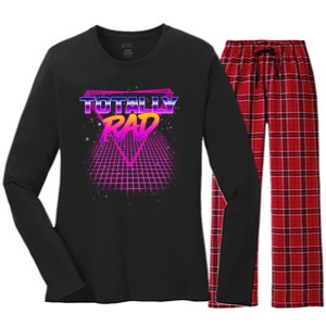 Retro 80's Totally Rad Women's Long Sleeve Flannel Pajama Set 