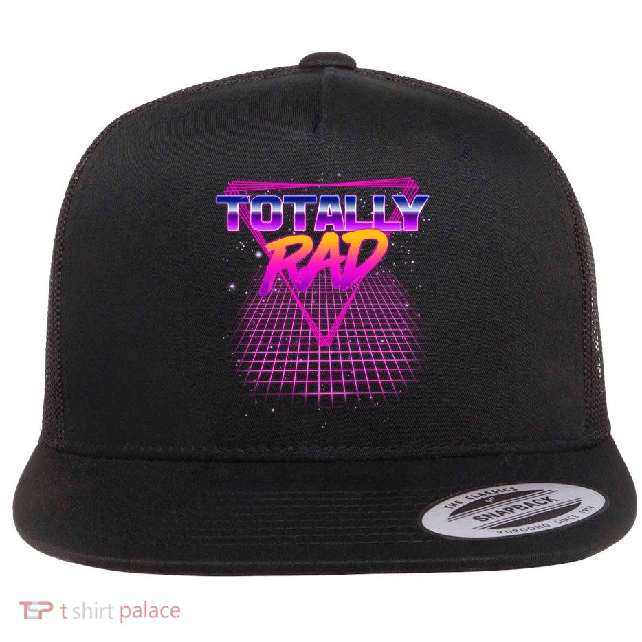 Retro 80's Totally Rad Flat Bill Trucker Hat