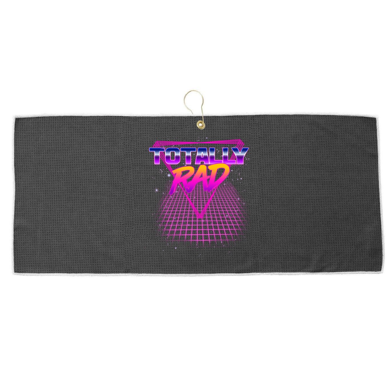 Retro 80's Totally Rad Large Microfiber Waffle Golf Towel