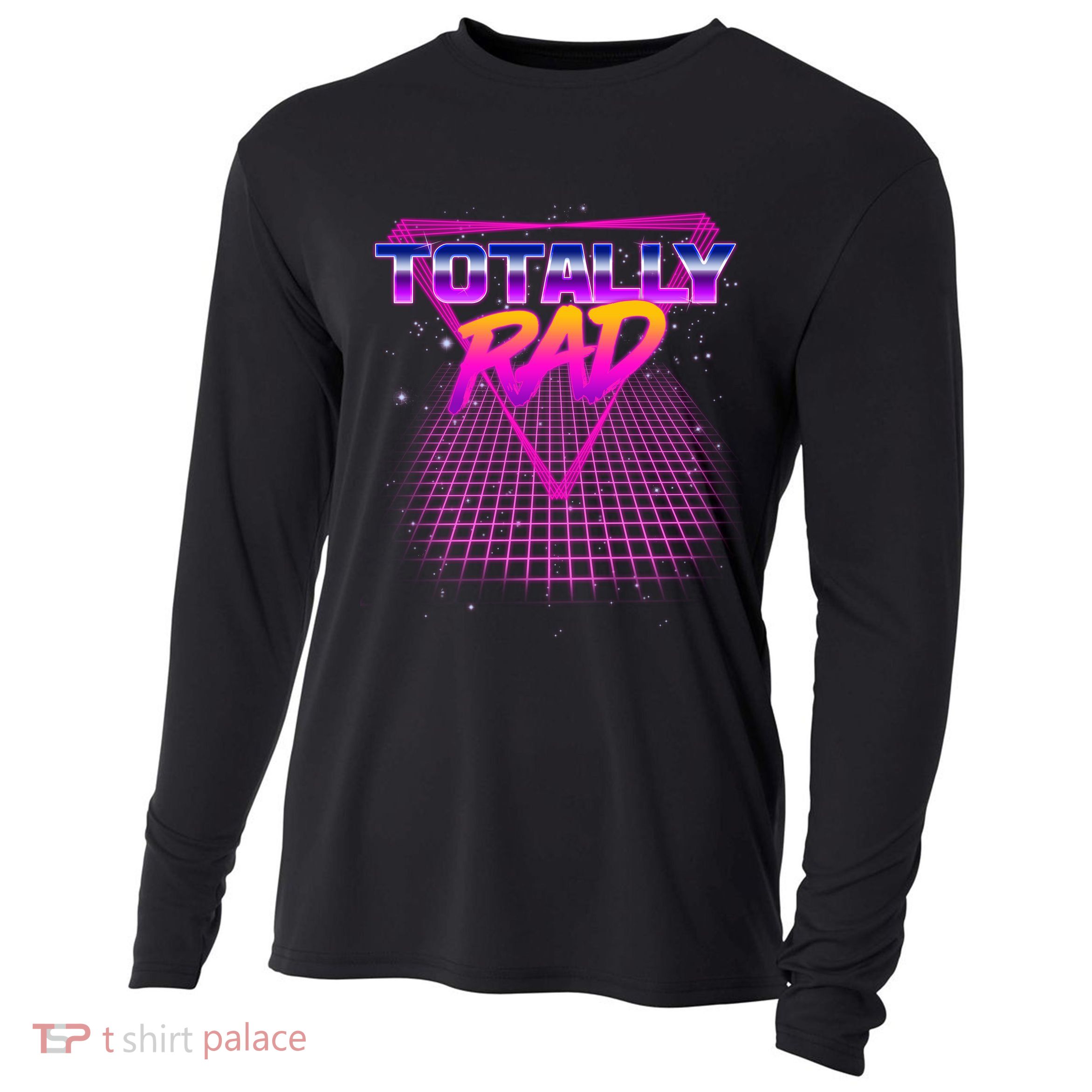 Retro 80's Totally Rad Cooling Performance Long Sleeve Crew