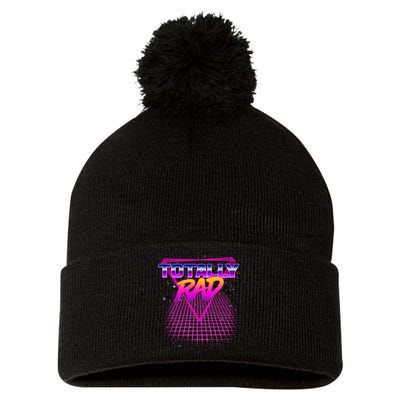 Retro 80's Totally Rad Pom Pom 12in Knit Beanie