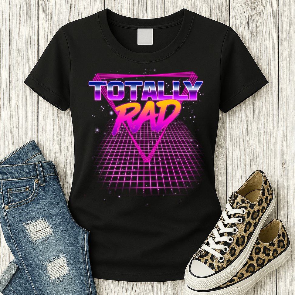 Retro 80's Totally Rad Womens T-Shirt