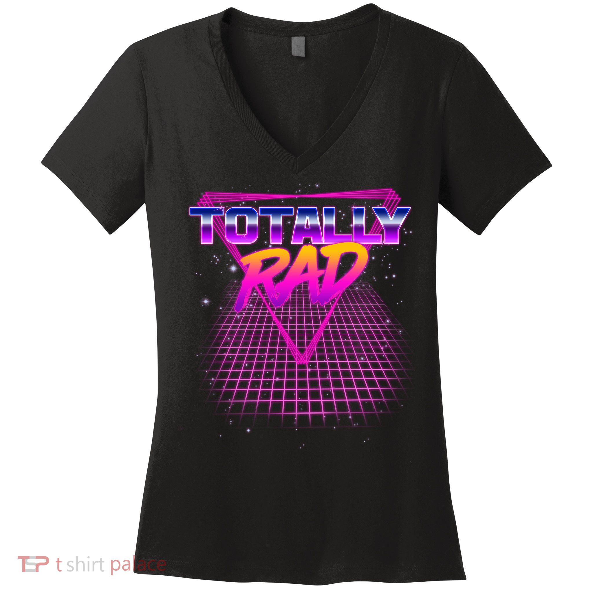 Retro 80's Totally Rad Women's V-Neck T-Shirt
