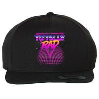 Retro 80's Totally Rad Wool Snapback Cap