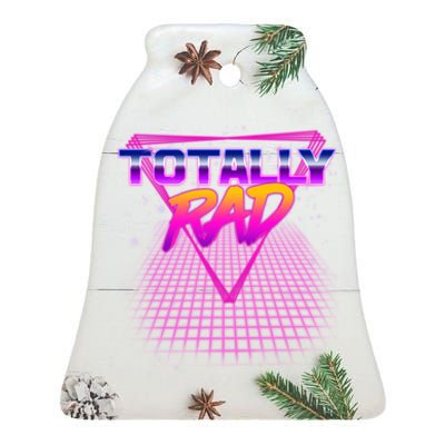 Retro 80's Totally Rad Ceramic Bell Ornament