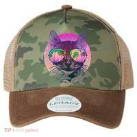 Retro 80s Tropical Cat Legacy Tie Dye Trucker Hat