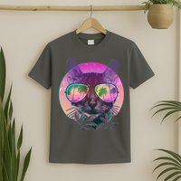 Retro 80s Tropical Cat T-Shirt