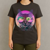 Retro 80s Tropical Cat T-Shirt