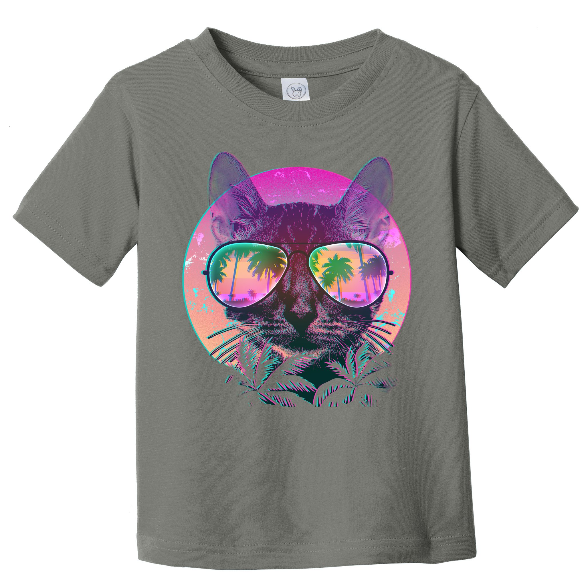 Retro 80s Tropical Cat Toddler T-Shirt