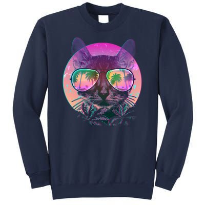 Retro 80s Tropical Cat Sweatshirt