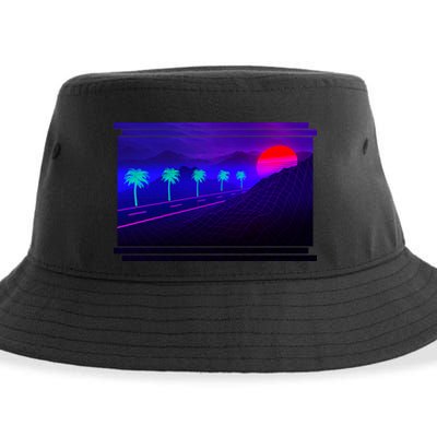 Retro 80s Vaporwave  Sustainable Bucket Hat