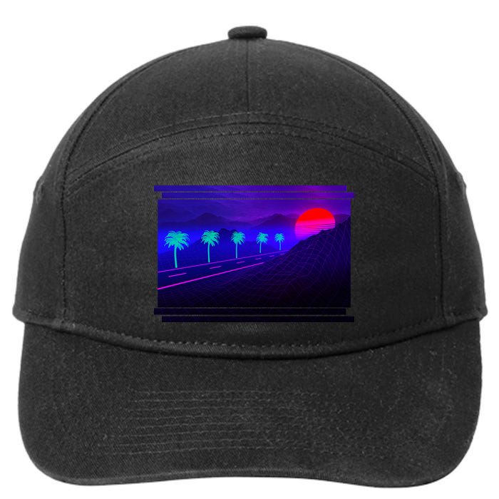 Retro 80s Vaporwave  7-Panel Snapback Hat