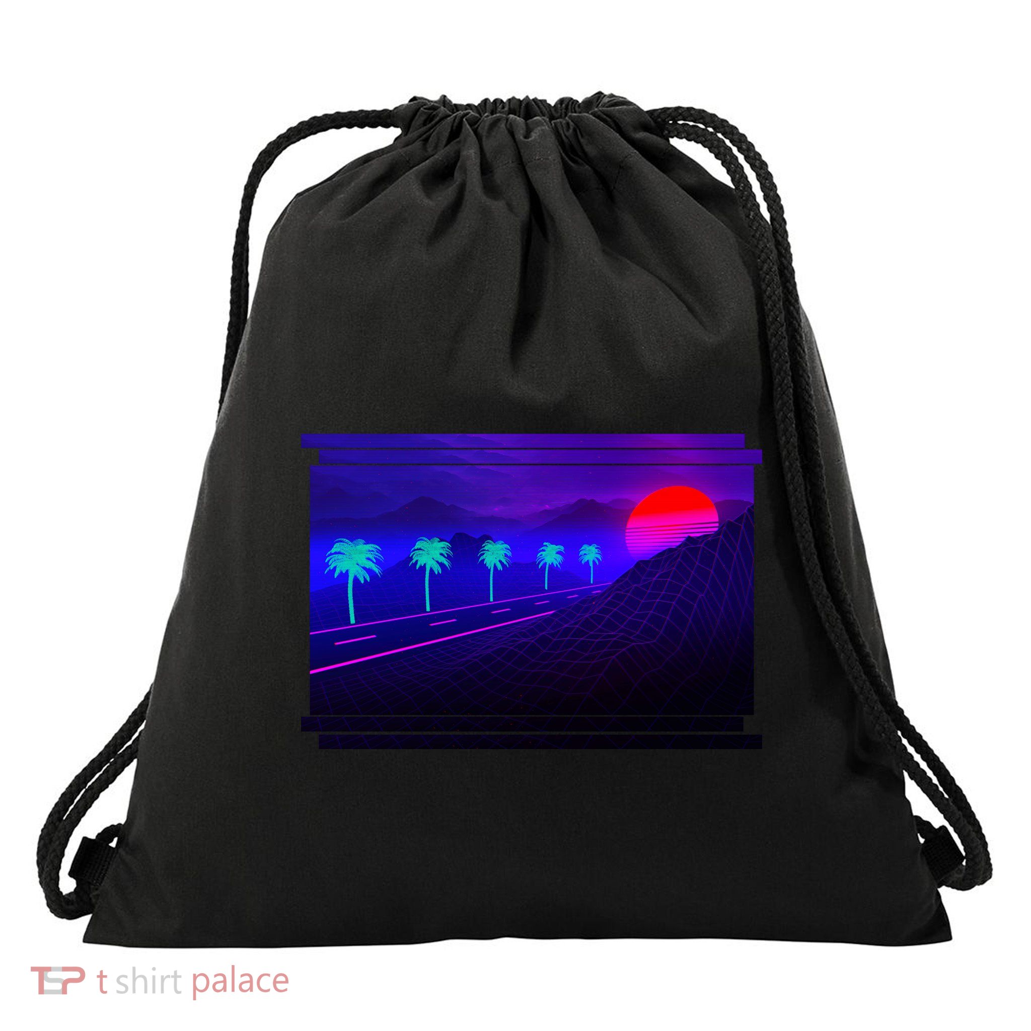 Retro 80s Vaporwave  Drawstring Bag