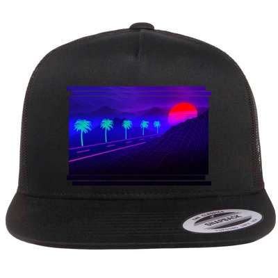 Retro 80s Vaporwave  Flatbill Hat