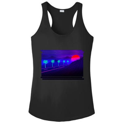 Retro 80s Vaporwave  Ladies PosiCharge Competitor Racerback Tank