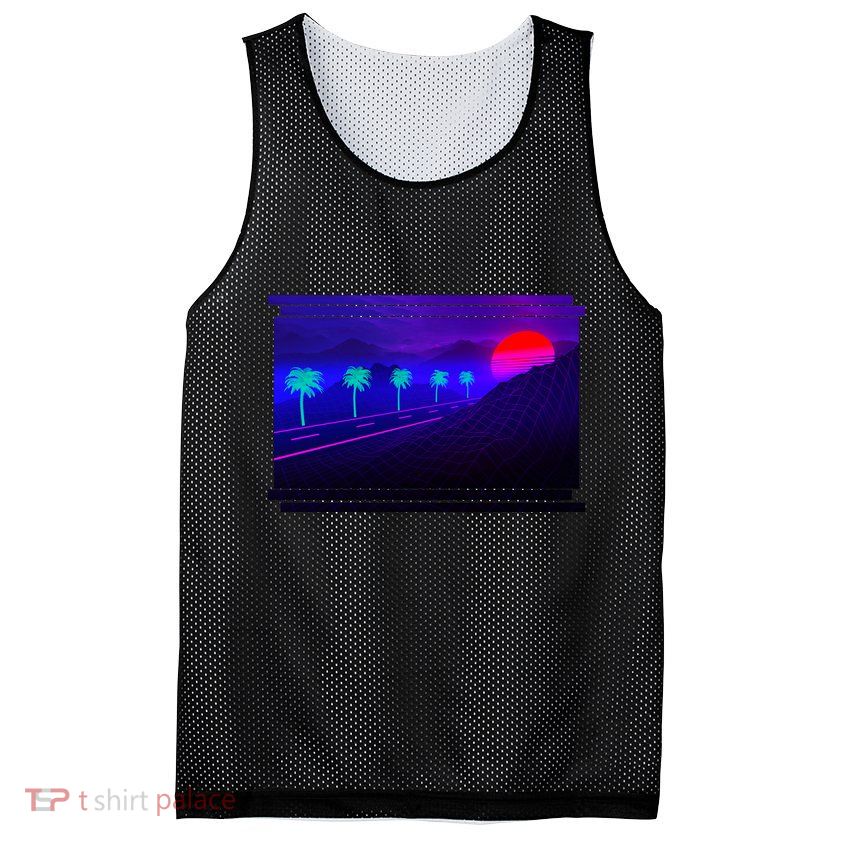 Retro 80s Vaporwave  Mesh Reversible Basketball Jersey Tank