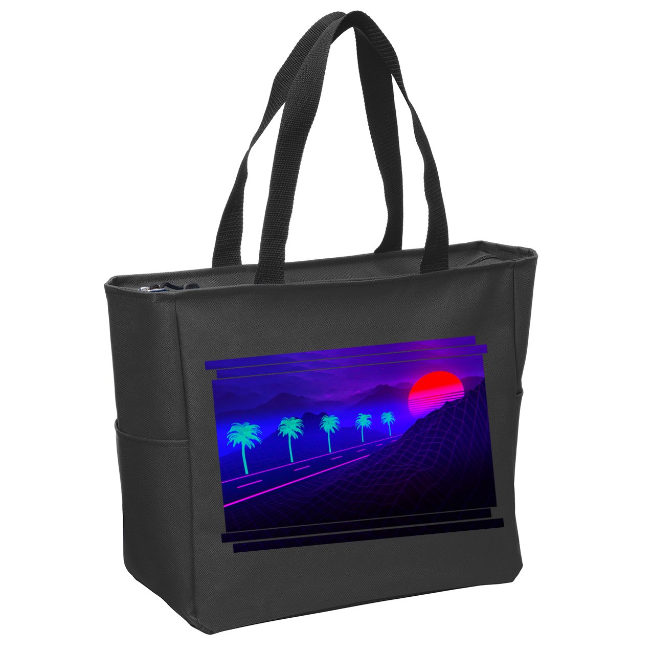 Retro 80s Vaporwave  Zip Tote Bag