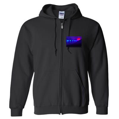 Retro 80s Vaporwave  Full Zip Hoodie