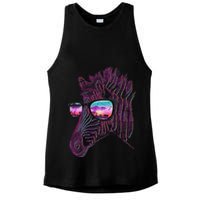 Retro 80s Zebra Shade Ladies PosiCharge Tri-Blend Wicking Tank