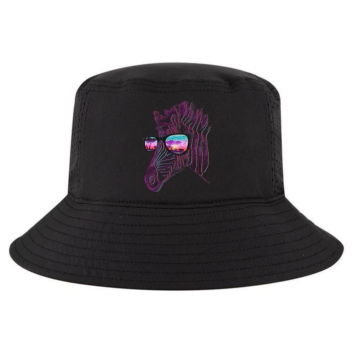 Retro 80s Zebra Shade Cool Comfort Performance Bucket Hat
