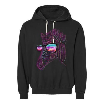 Retro 80s Zebra Shade Garment-Dyed Fleece Hoodie