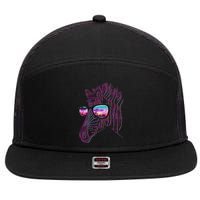 Retro 80s Zebra Shade 7 Panel Mesh Trucker Snapback Hat