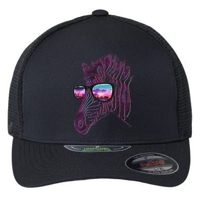 Retro 80s Zebra Shade Flexfit Unipanel Trucker Cap