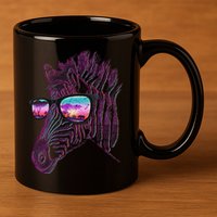 Retro 80s Zebra Shade 11oz C Handle Ceramic Mug