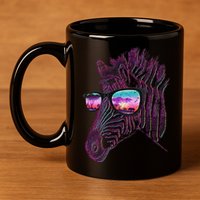 Retro 80s Zebra Shade 11oz C Handle Ceramic Mug