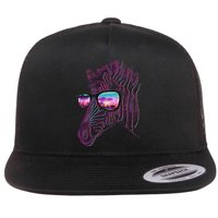 Retro 80s Zebra Shade Flat Bill Trucker Hat